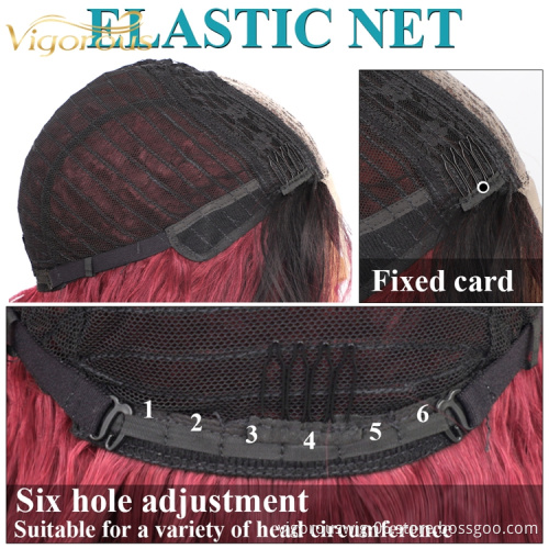 Vigorous wholesale ombre for black women cosplay lace front mix with high quality wavy curly wigs hair synthetic wig